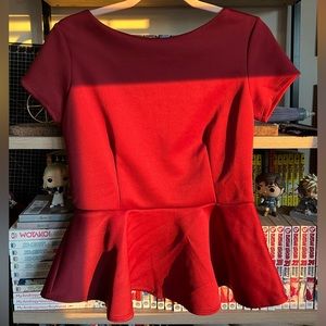Satin red women’s blouse